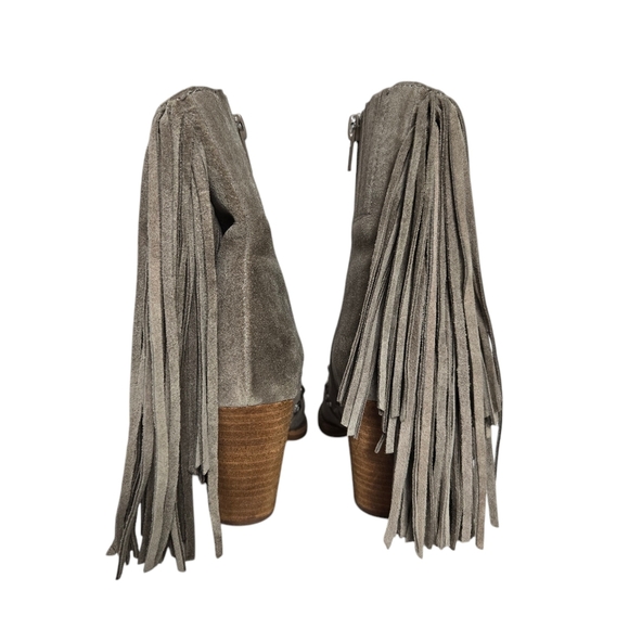 Free People Jeffrey Campbell Meadow Fields Suede Fringe Studs Ankle Bootie - Picture 5 of 16